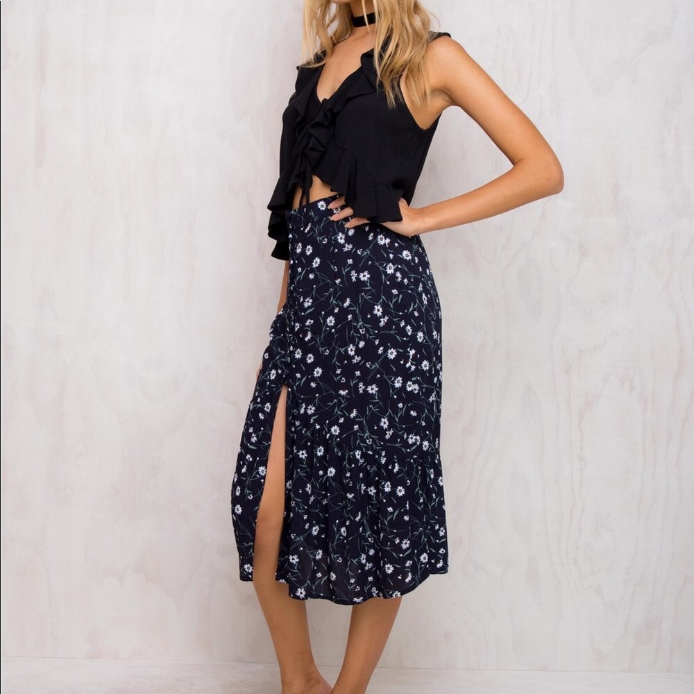 Floral midi skirt